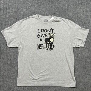 ODMart Mens Graphic T-Shirt 2XL Gray Funny Donkey I Dont Give A Novelty Tee